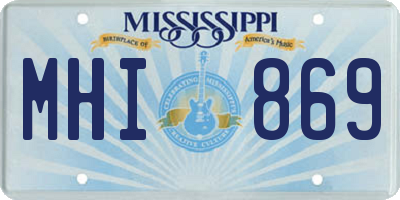 MS license plate MHI869