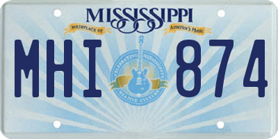 MS license plate MHI874