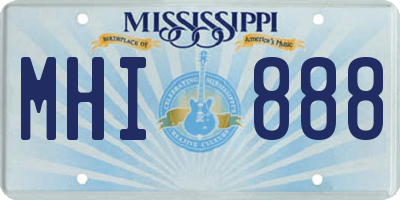 MS license plate MHI888