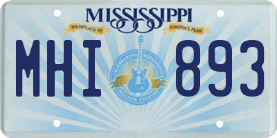 MS license plate MHI893