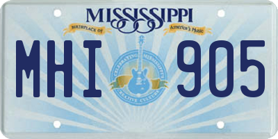 MS license plate MHI905