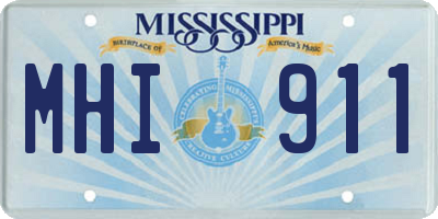 MS license plate MHI911