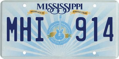 MS license plate MHI914