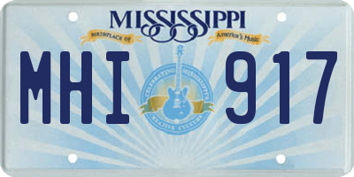 MS license plate MHI917