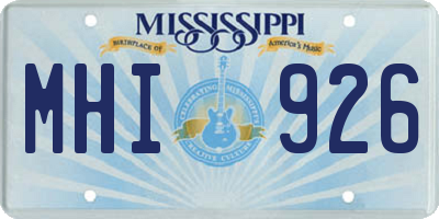 MS license plate MHI926