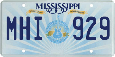 MS license plate MHI929