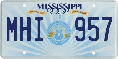 MS license plate MHI957
