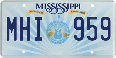 MS license plate MHI959