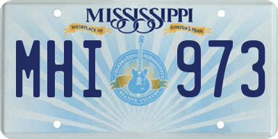 MS license plate MHI973