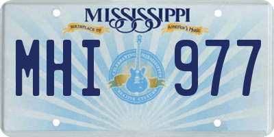 MS license plate MHI977