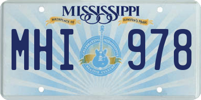 MS license plate MHI978