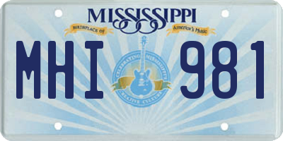 MS license plate MHI981