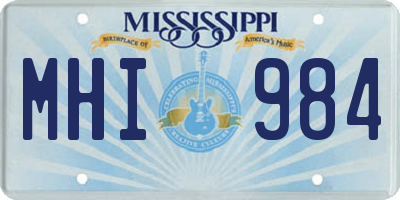 MS license plate MHI984