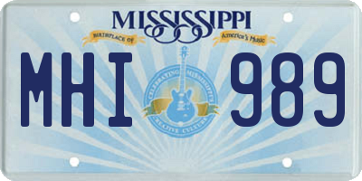 MS license plate MHI989