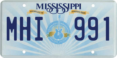 MS license plate MHI991
