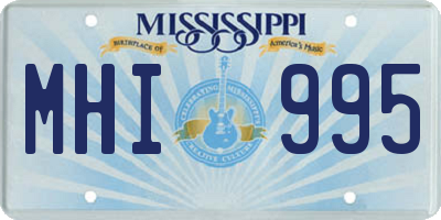 MS license plate MHI995