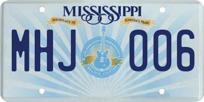 MS license plate MHJ006