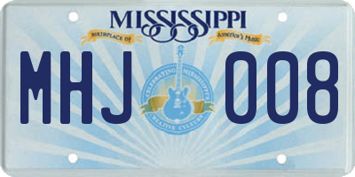 MS license plate MHJ008