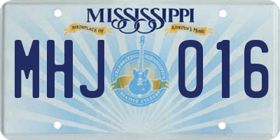 MS license plate MHJ016