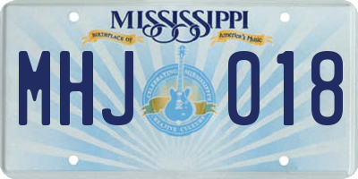 MS license plate MHJ018
