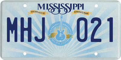MS license plate MHJ021