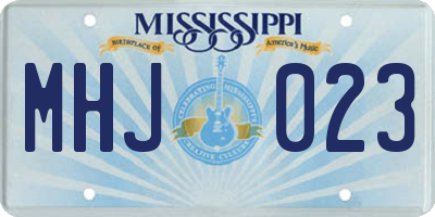 MS license plate MHJ023