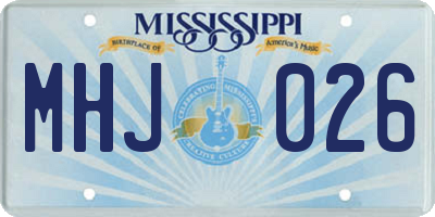 MS license plate MHJ026