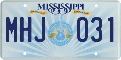 MS license plate MHJ031