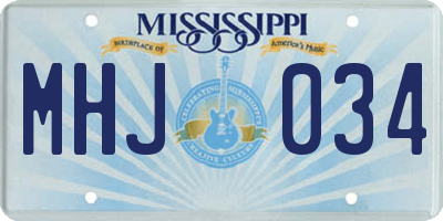 MS license plate MHJ034
