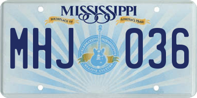MS license plate MHJ036