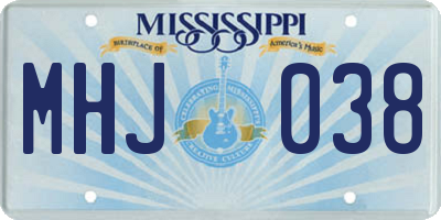 MS license plate MHJ038