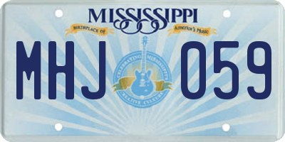 MS license plate MHJ059