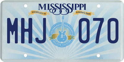 MS license plate MHJ070