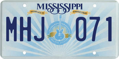 MS license plate MHJ071