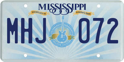 MS license plate MHJ072