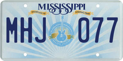 MS license plate MHJ077
