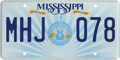 MS license plate MHJ078