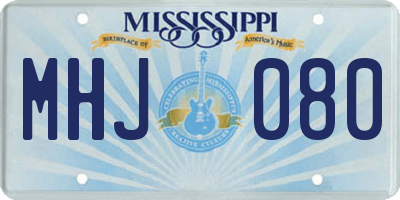MS license plate MHJ080