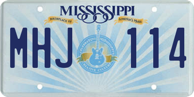 MS license plate MHJ114