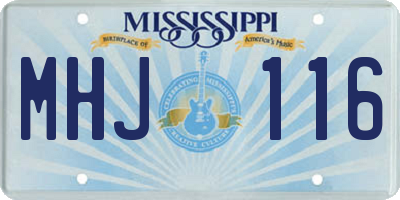 MS license plate MHJ116