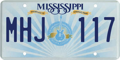 MS license plate MHJ117