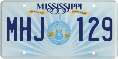 MS license plate MHJ129