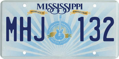 MS license plate MHJ132