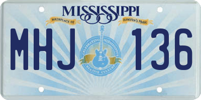 MS license plate MHJ136