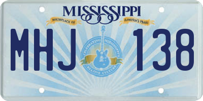 MS license plate MHJ138