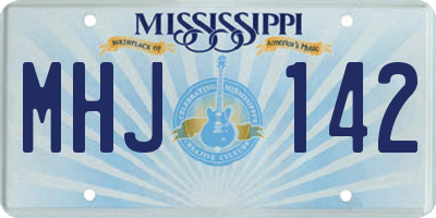 MS license plate MHJ142