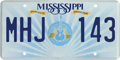 MS license plate MHJ143