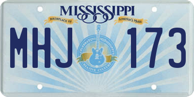 MS license plate MHJ173