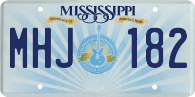 MS license plate MHJ182