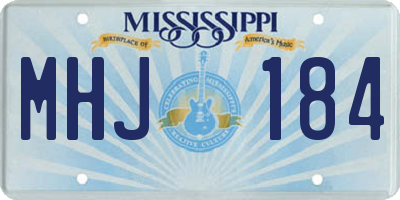 MS license plate MHJ184